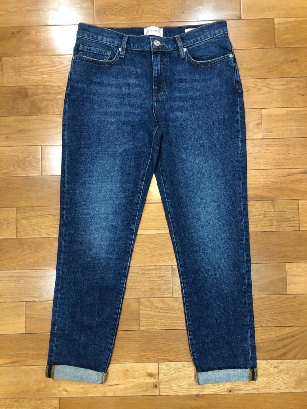 FRAME Le Garcon Mid Rise Slim Boyfriend Jeans Othello Wash Size 29 Parisian Chic